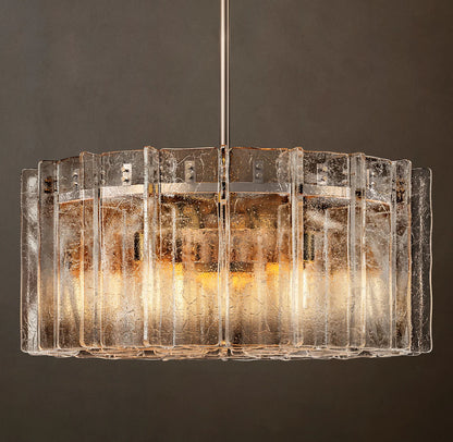 Lattice Clear Glass Round Chandelier