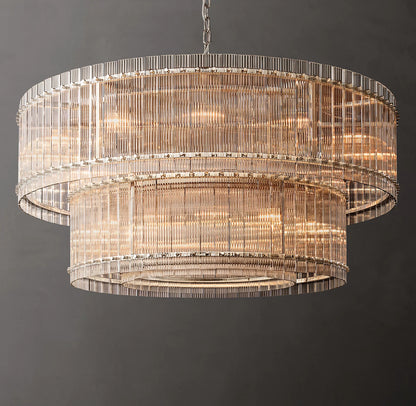 San Marco Glass Two-Tier Round Chandelier 48 inch
