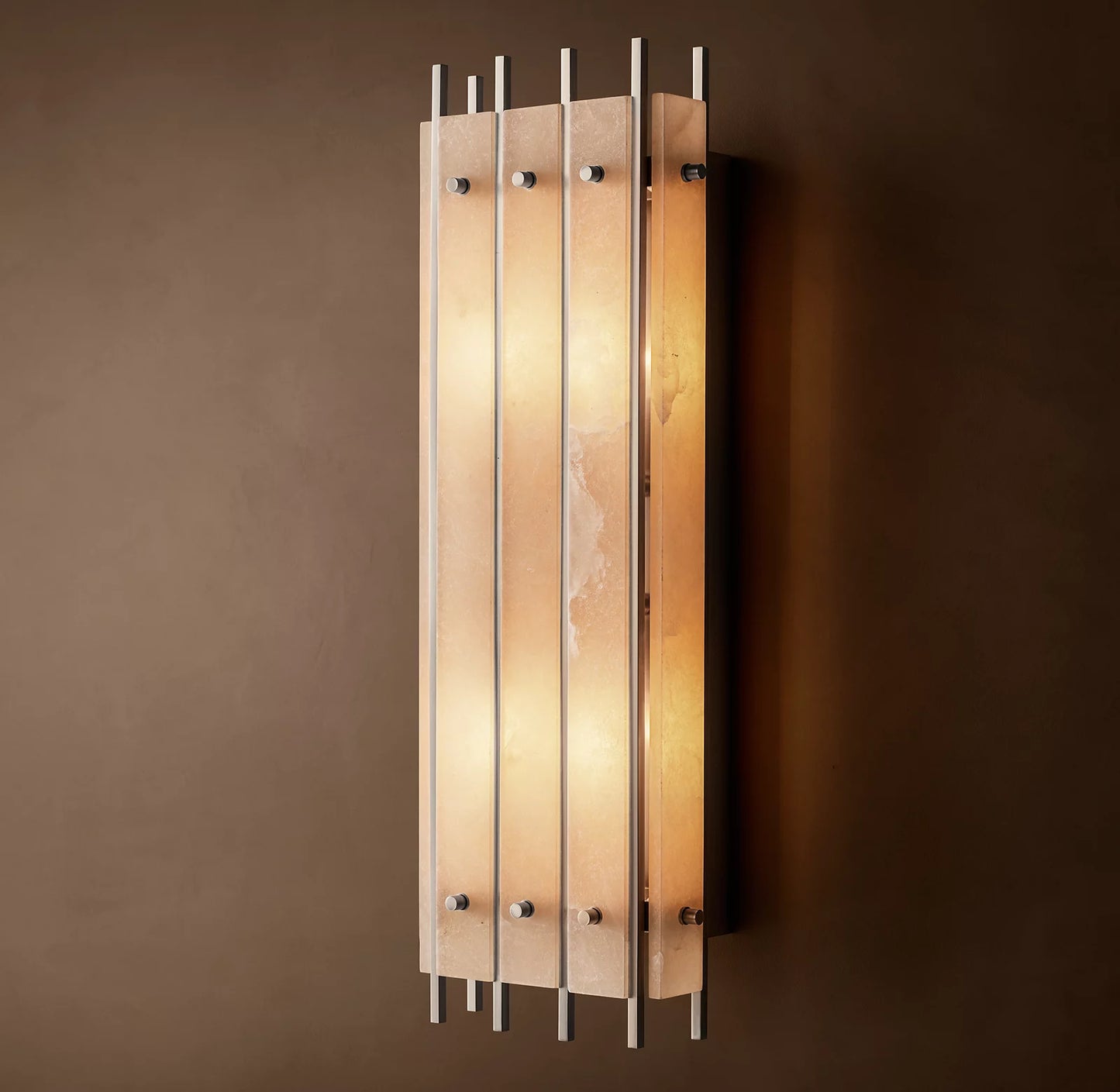 San Marco Alabaster Grand Rectangular Sconce 9 inch