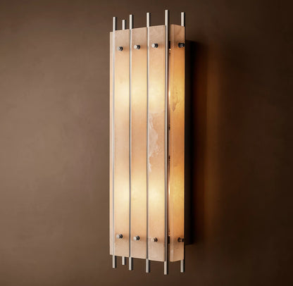 San Marco Alabaster Grand Rectangular Sconce 9 inch