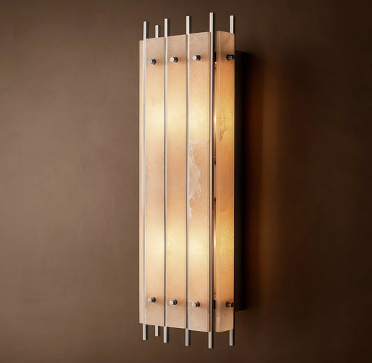 San Marco Alabaster Grand Rectangular Sconce 9 inch