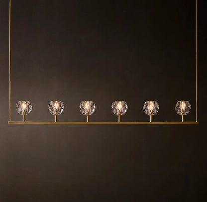 Crystal Ball Clear Glass Linear Chandelier 48 inch