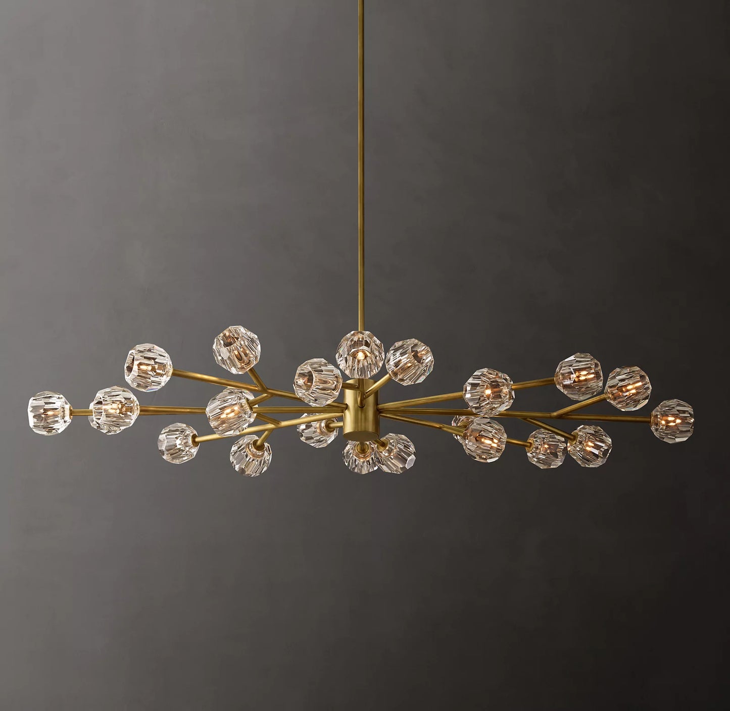 Crystal Ball Clear Glass Oval Chandelier 72 inch