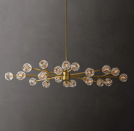 Crystal Ball Clear Glass Oval Chandelier 72 inch