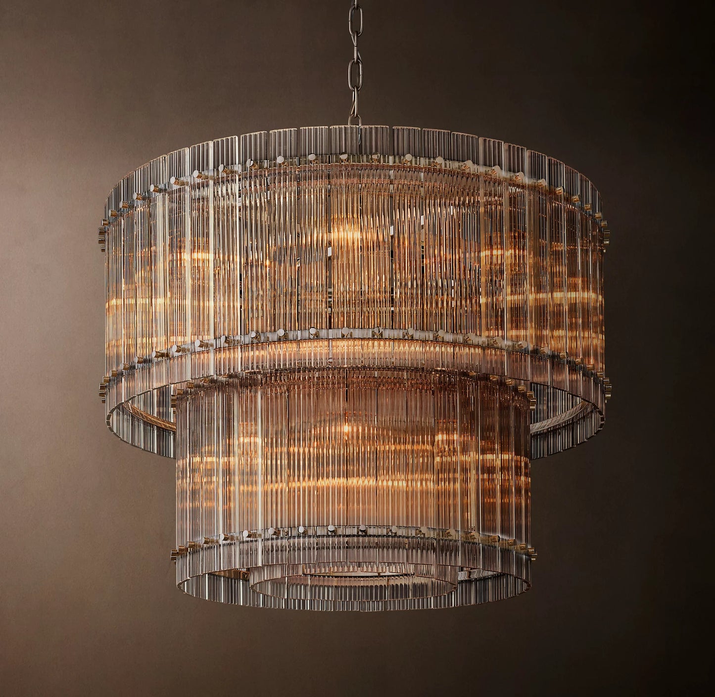 San Marco Glass Two-Tier Round Chandelier 48 inch