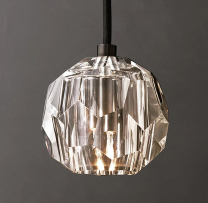 Crystal Ball Clear Glass Cord Pendant 5 inch
