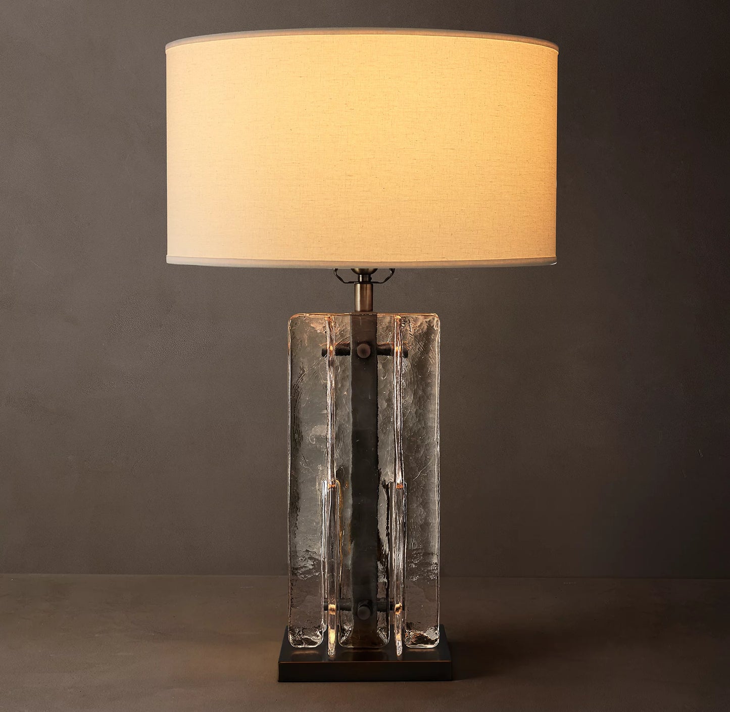 Lattice Clear Glass Table Lamp