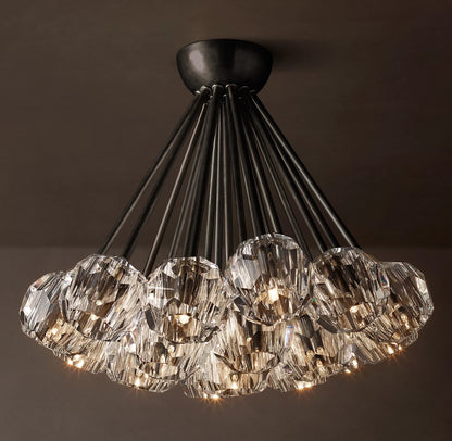 Crystal Ball Clear Glass Flushmount 24 inch