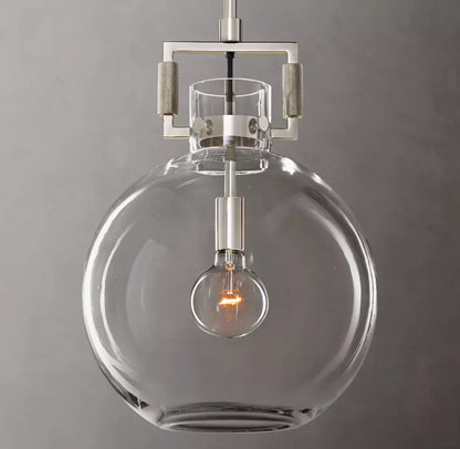 Machinist Glass Globe Pendant 10 inch