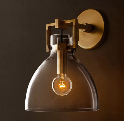 Machinist Glass Cloche Sconce 10 inch