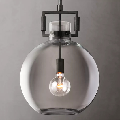 Machinist Glass Globe Pendant 10 inch