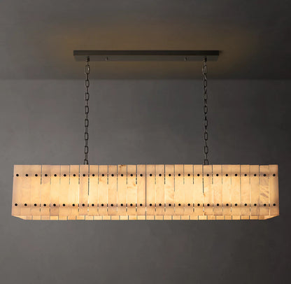 San Marco Alabaster Linear Chandelier 72 inch