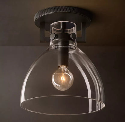 Machinist Glass Cloche Flushmount