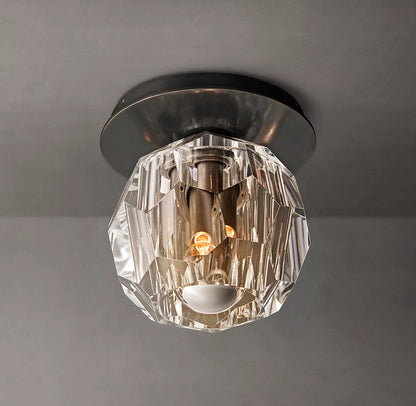 Small Crystal Ball  Flushmount