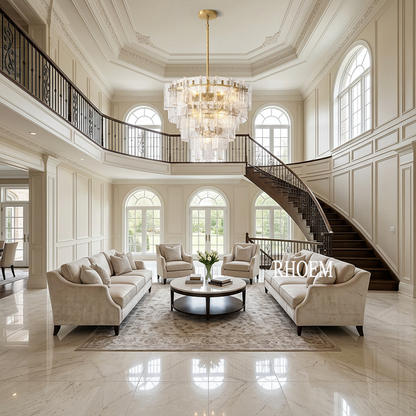 Lattice Clear Glass Tiered Round Chandelier 36 inch