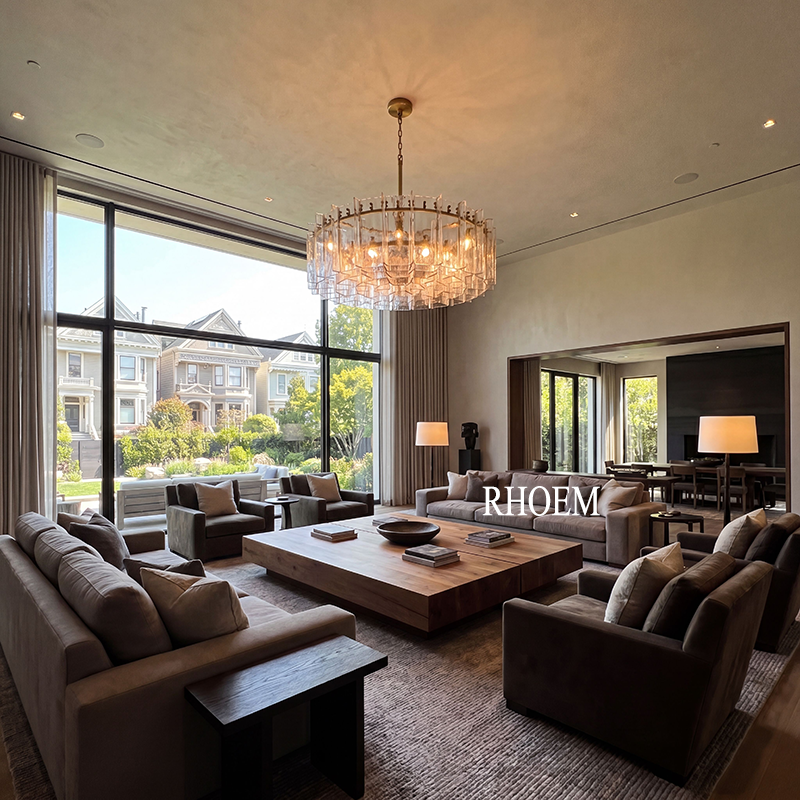 Lattice Clear Glass Round Chandelier