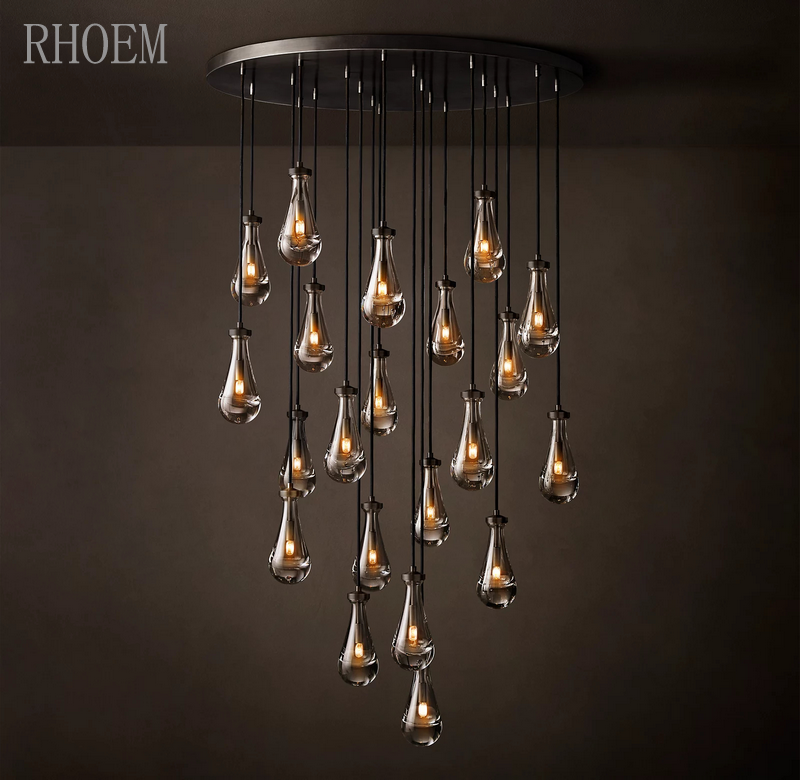 18″ Raindrop Cascade Chandelier | Luxury Ceiling Pendant