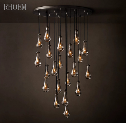 18″ Raindrop Cascade Chandelier | Luxury Ceiling Pendant