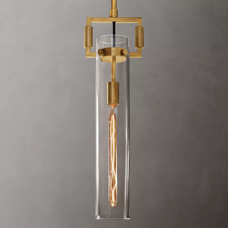 Machinist Glass Cylinder Pendant 12 inch