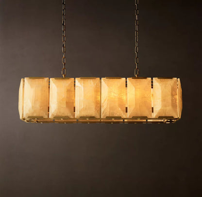 Harlow Calcite Rectangular Chandelier 73 inch