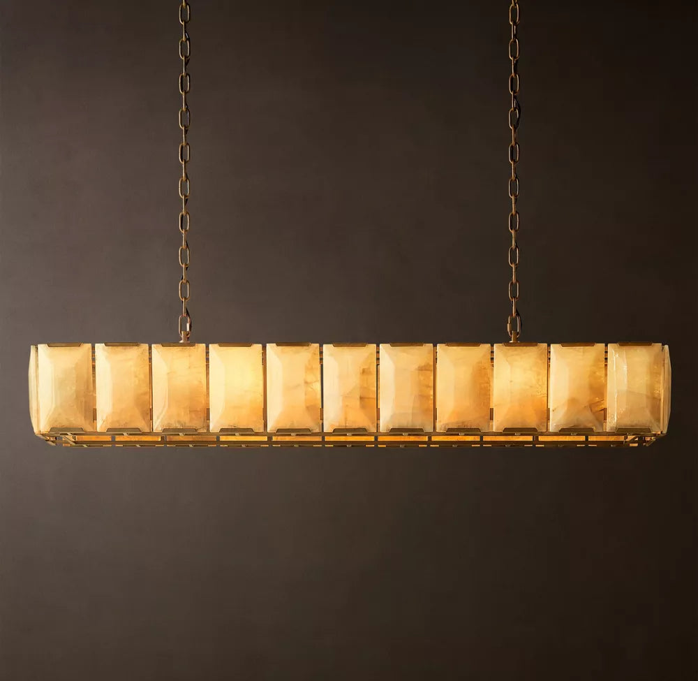 Harlow Calcite Rectangular Chandelier 73 inch