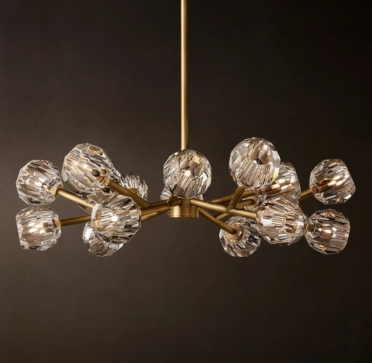 Crystal Ball Clear Glass Round Chandelier 36 inch