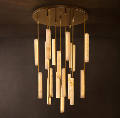 Audubon Alabaster Round Chandelier 24 inch