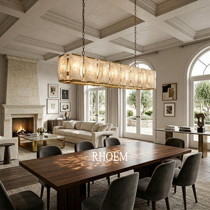 Harlow Calcite Rectangular Chandelier 73 inch