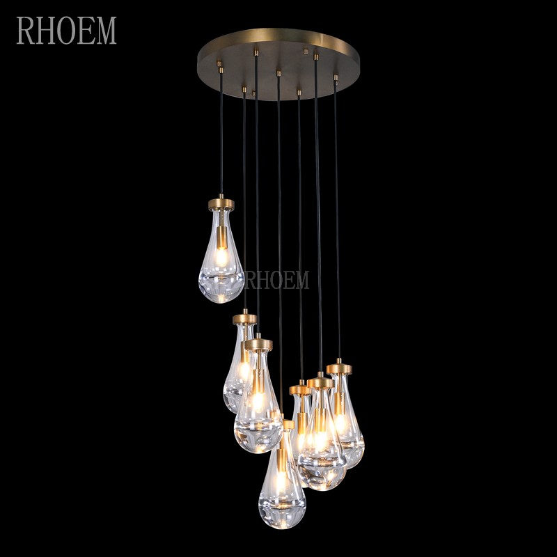 Modern 47" Raindrop Crystal Chandelier | Luxury Round Lighting