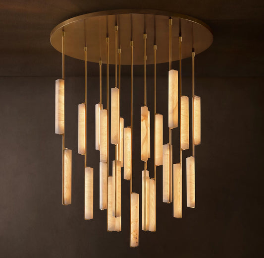 Audubon Alabaster Round Chandelier 56 inch