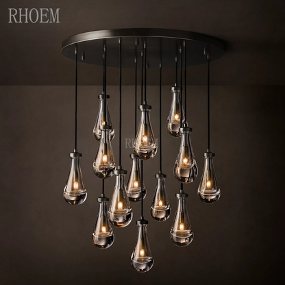 Modern 47" Raindrop Crystal Chandelier | Luxury Round Lighting