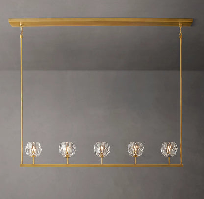 Crystal Ball Clear Glass Linear Chandelier 48 inch