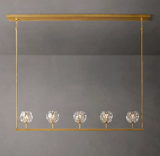 Crystal Ball Clear Glass Linear Chandelier 48 inch