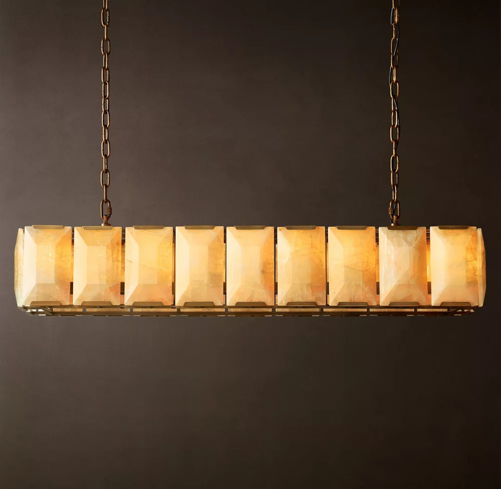 Harlow Calcite Rectangular Chandelier 73 inch