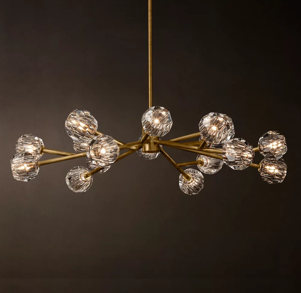 Crystal Ball Clear Glass Round Chandelier 60 inch