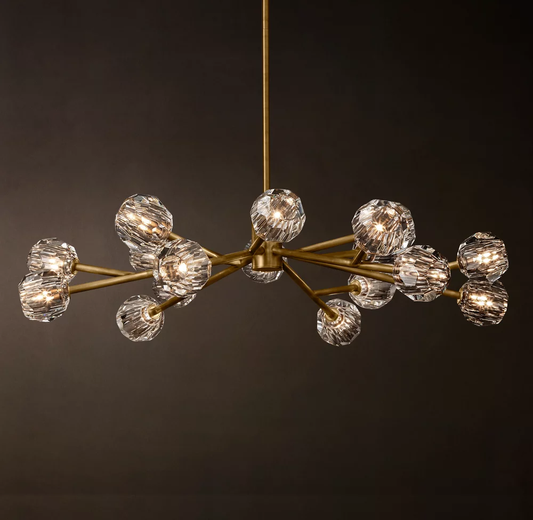 Crystal Ball Clear Glass Round Chandelier 48 inch