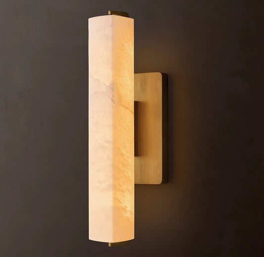 Audubon Alabaster Single Sconce 25 inch