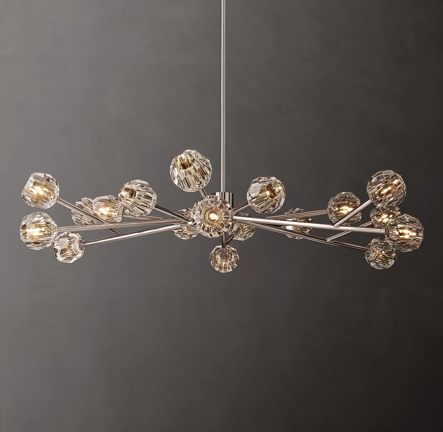 Crystal Ball Clear Glass Round Chandelier 60 inch