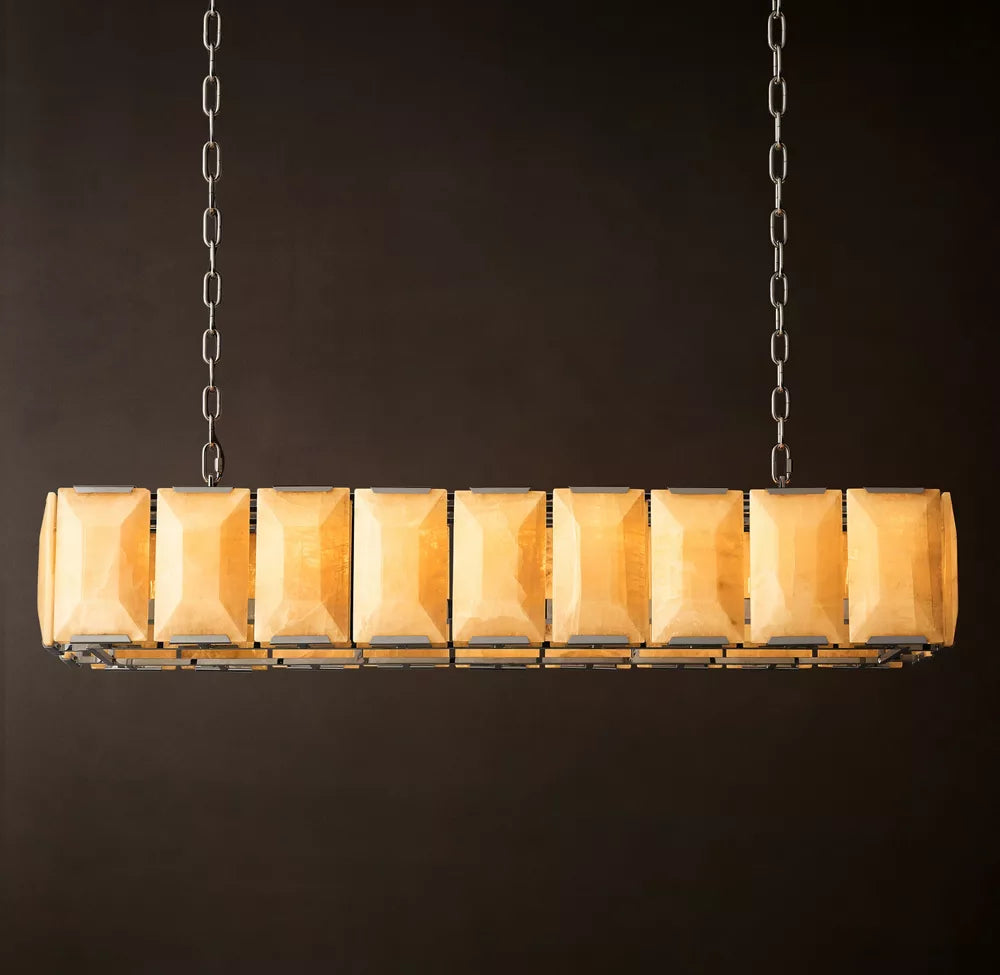 Harlow Calcite Rectangular Chandelier 73 inch