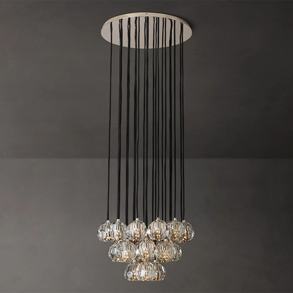 Crystal Ball Clear Glass Round Cluster Chandelier 14 inch