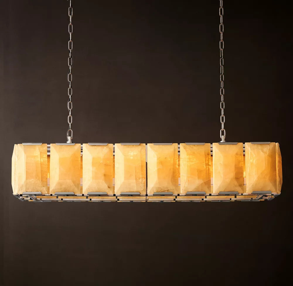 Harlow Calcite Rectangular Chandelier 73 inch