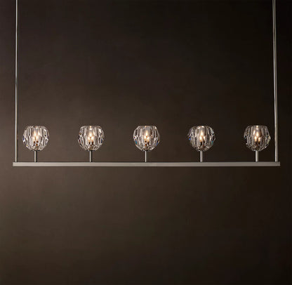 Crystal Ball Clear Glass Linear Chandelier 48 inch