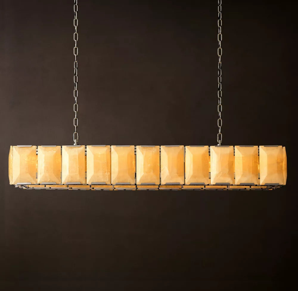 Harlow Calcite Rectangular Chandelier 73 inch