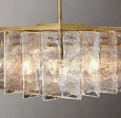 Lattice Clear Glass Rectangular Chandelier 67 inch