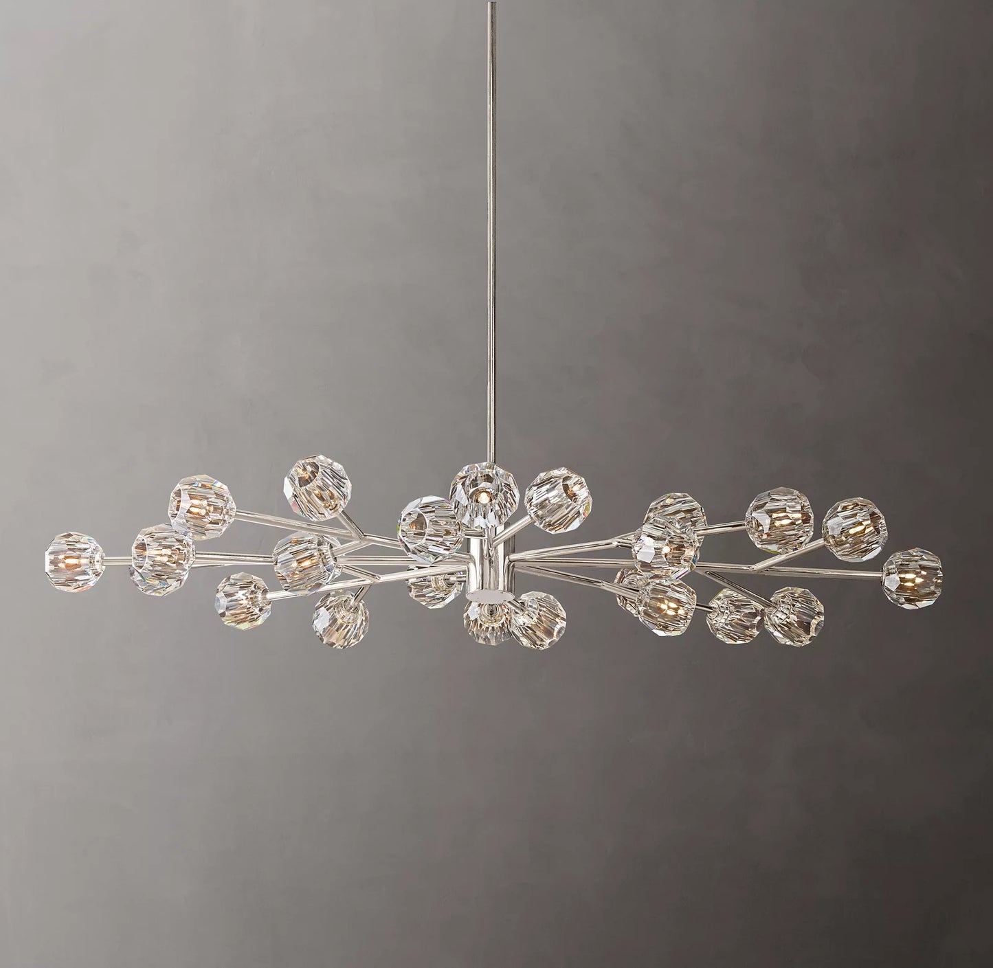 Crystal Ball Clear Glass Oval Chandelier 72 inch