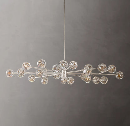 Crystal Ball Clear Glass Oval Chandelier 72 inch