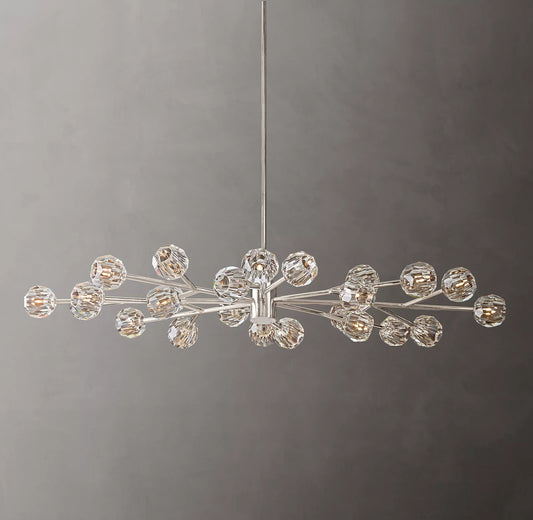 Crystal Ball Clear Glass Oval Chandelier 72 inch