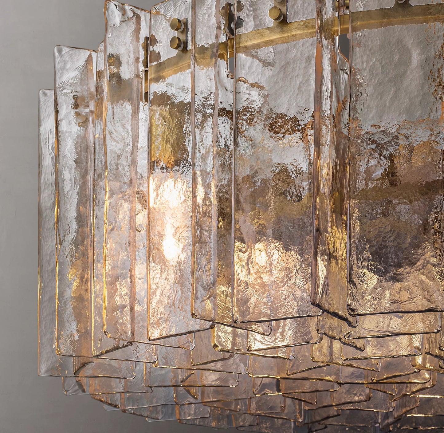 Lattice Clear Glass Round Chandelier