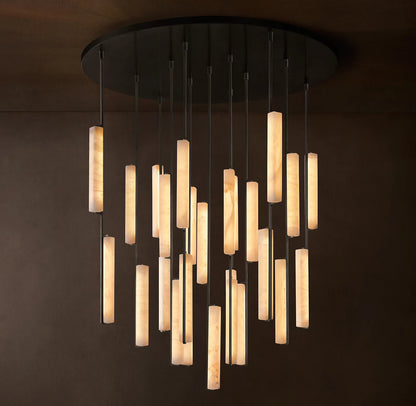 Audubon Alabaster Round Chandelier 24 inch