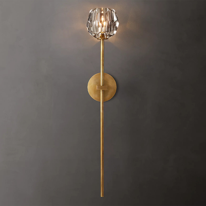 Crystal Ball Clear Glass Large Sconce